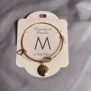 Personalized M Rose Gold Bracelet
